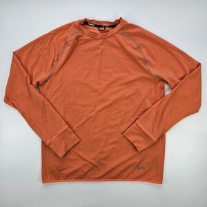 Nike Large Men's Orange Long Sleeve Running Shirt